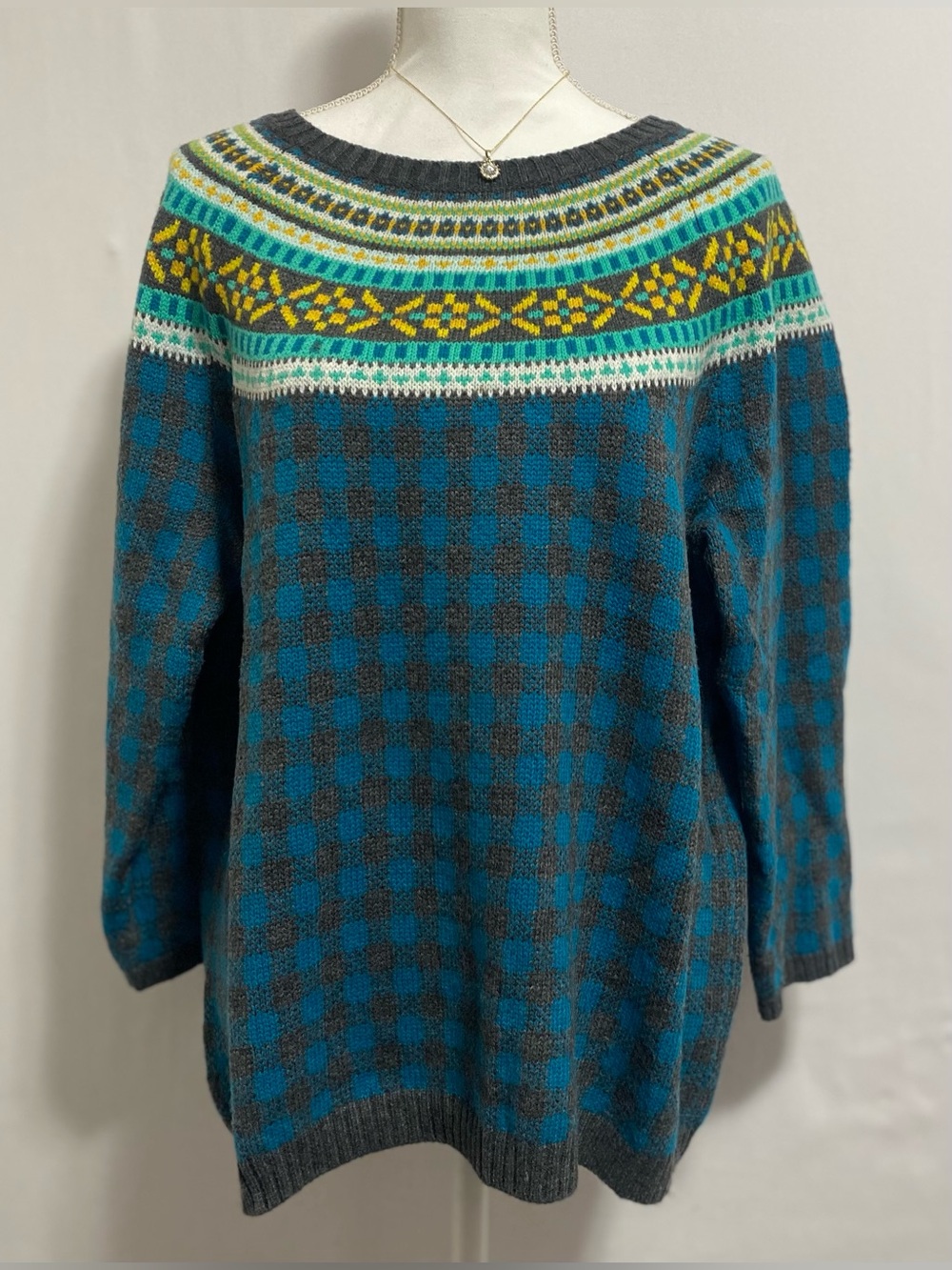 Talbots Gray Multicolor Knit Sweater